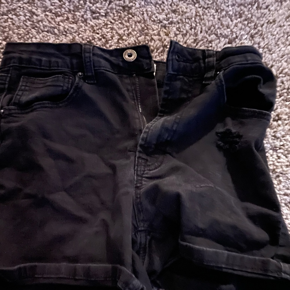 Black jean shorts